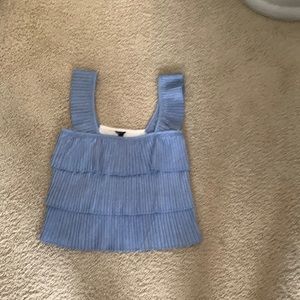 Baby blue pleated top